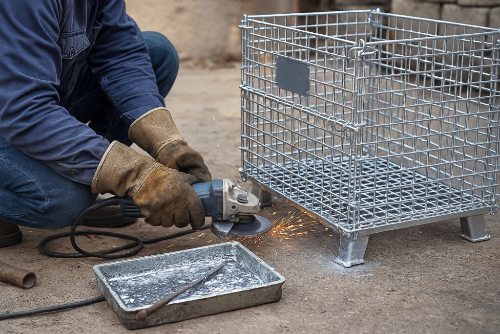 การซ่อมและชุบใหม่ Wire Mesh Pallet