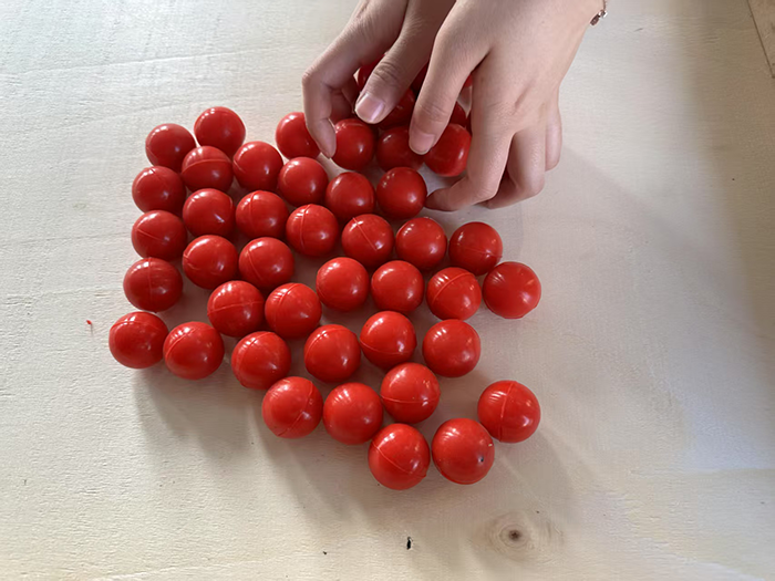 red silicone bouncing ball